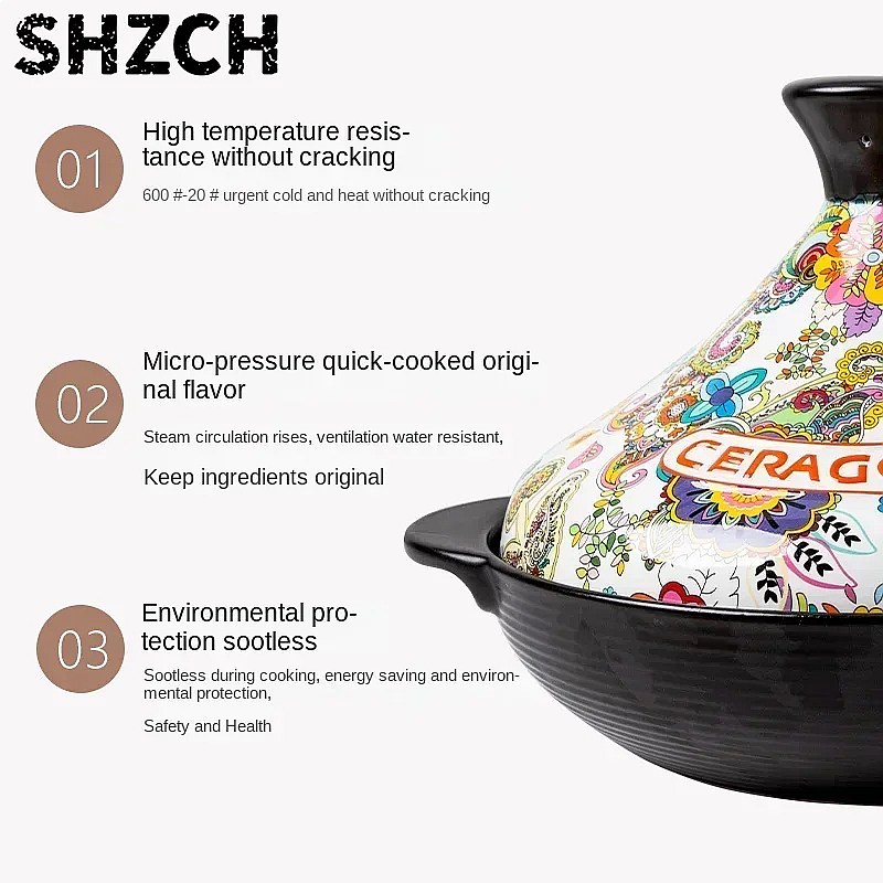 2L 세라믹 타진 점토 냄비 스튜 캐서롤, 고온 내열  - Tagine Clay Pot 리뷰 및 가격